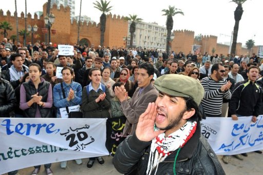 تظاهرة في الرباط في 27 شباط/فبراير 2011 للمطالبة بالاصلاح السياسي (ا ف ب, عبد الحق سنا)
